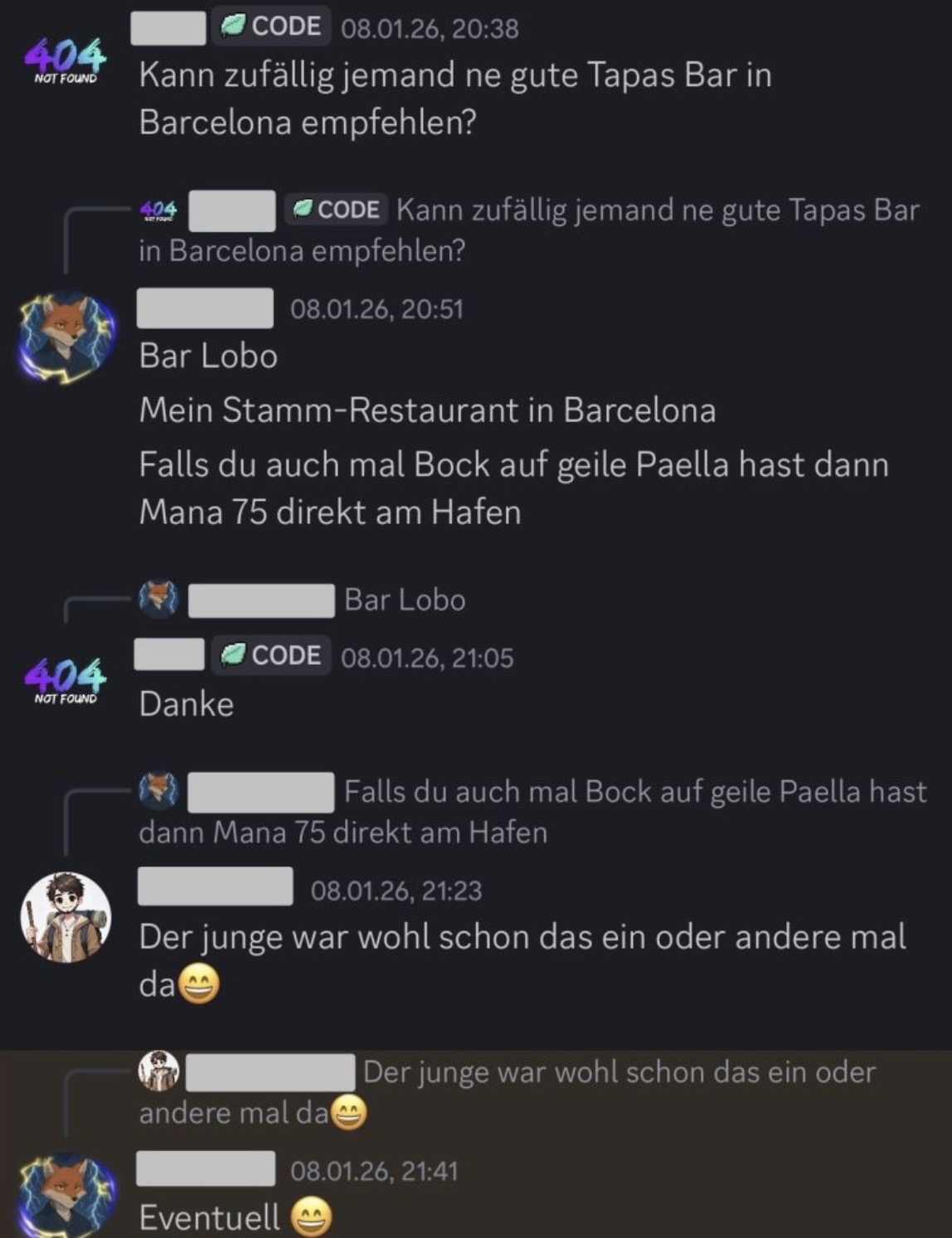 Community-Chat: Restaurantempfehlungen Barcelona